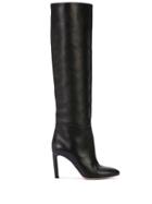 Oscar De La Renta Knee Length High Heel Boots - Black