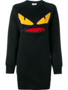 Fendi Bag Bugs Long Sweatshirt, Women's, Size: 40, Black, Cotton/polyamide