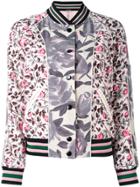 Coach Printed Polyester Reversible Bomber Jacket - Pink & Purple