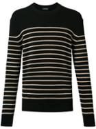 Exemplaire Classic Mariniere Crew Neck Jumper, Size: Xl, Black, Cashmere