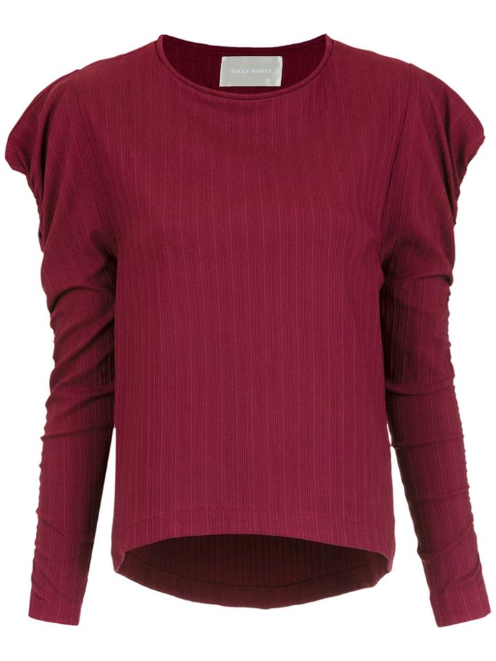 Lilly Sarti Gabardine Stripes Blouse - Red