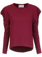 Lilly Sarti Gabardine Stripes Blouse - Red