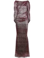 Talbot Runhof Metallic Draped Long Dress - Red