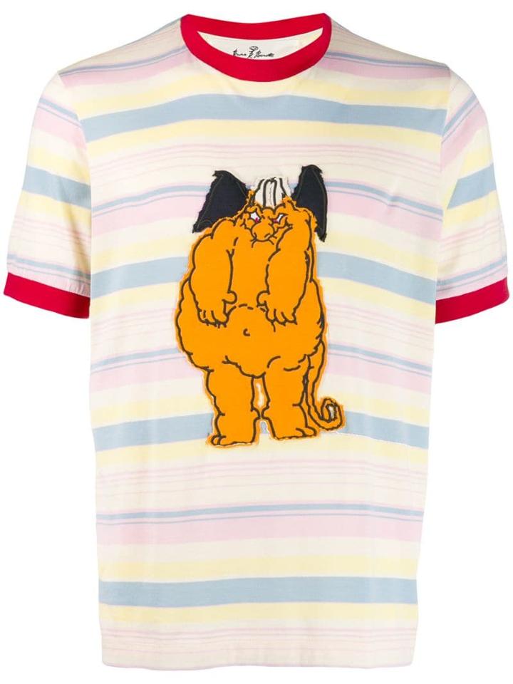 Marni Striped T-shirt With A Graphic Print - Yellow