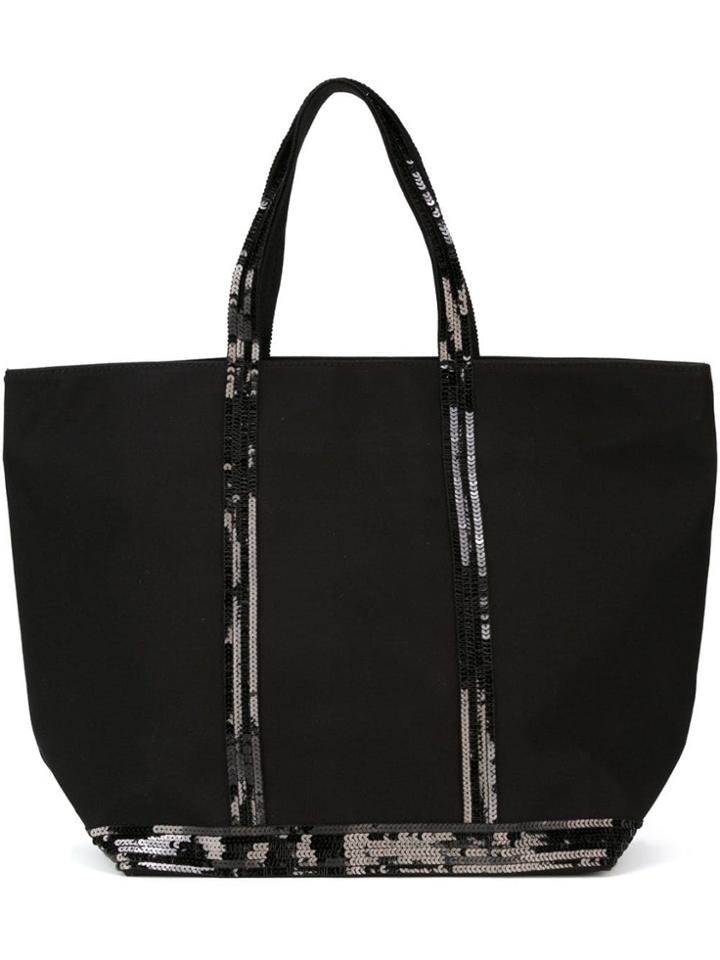 Vanessa Bruno Sequin Trim Shopping Tote - Black
