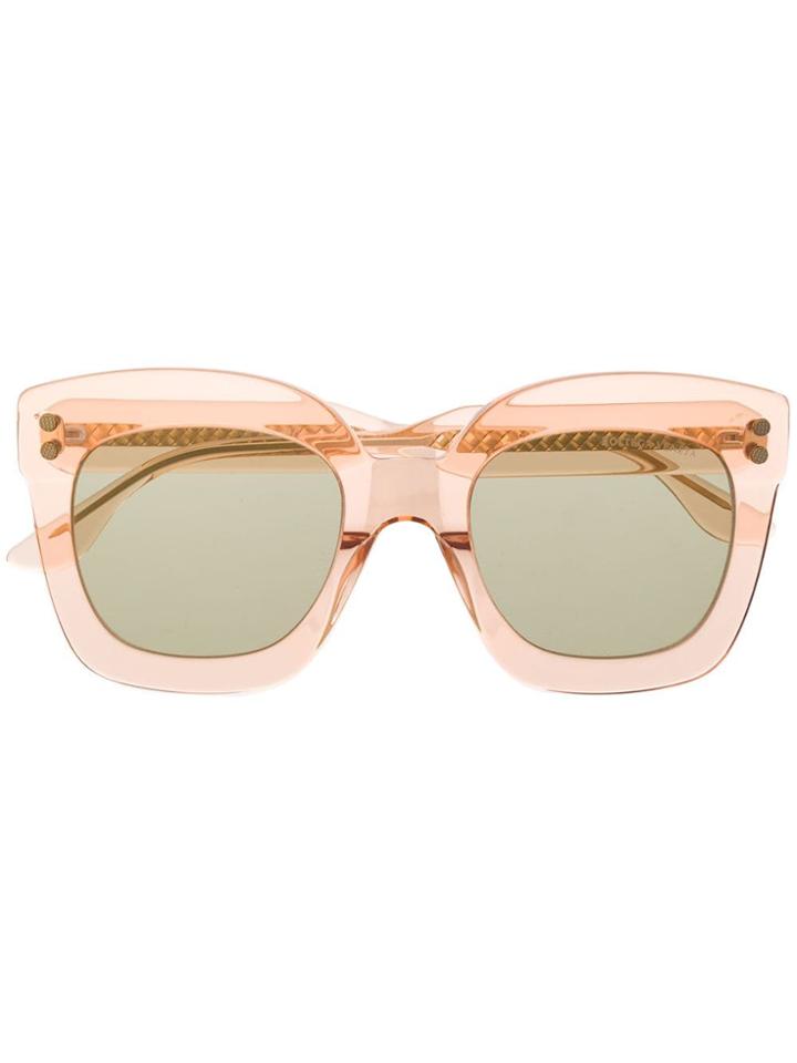 Bottega Veneta Eyewear Oversized Transparent Sunglasses - Orange