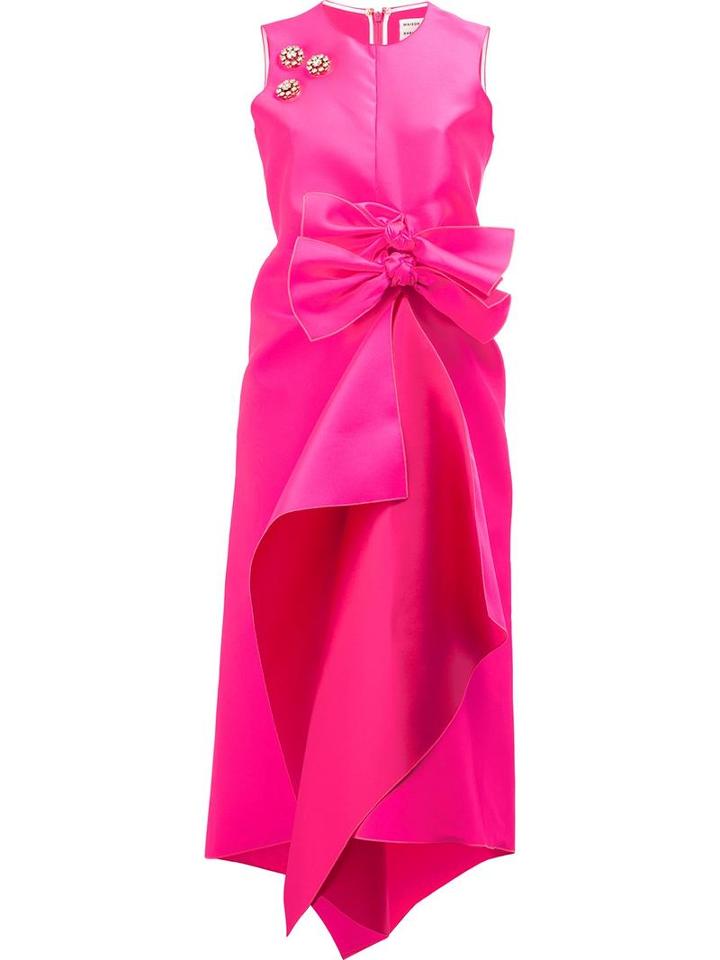 Maison Rabih Kayrouz Embellished Front Bow Dress, Women's, Size: 36, Pink/purple, Silk/polyester