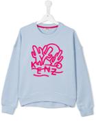 Kenzo Kids Cactus Embroidered Sweatshirt, Girl's, Size: 14 Yrs, Blue