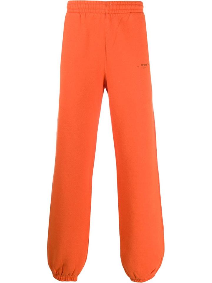 Off-white Long Logo Print Track Pants - Orange