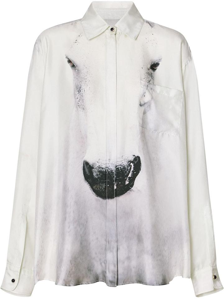 Burberry Unicorn Print Silk Shirt - Grey