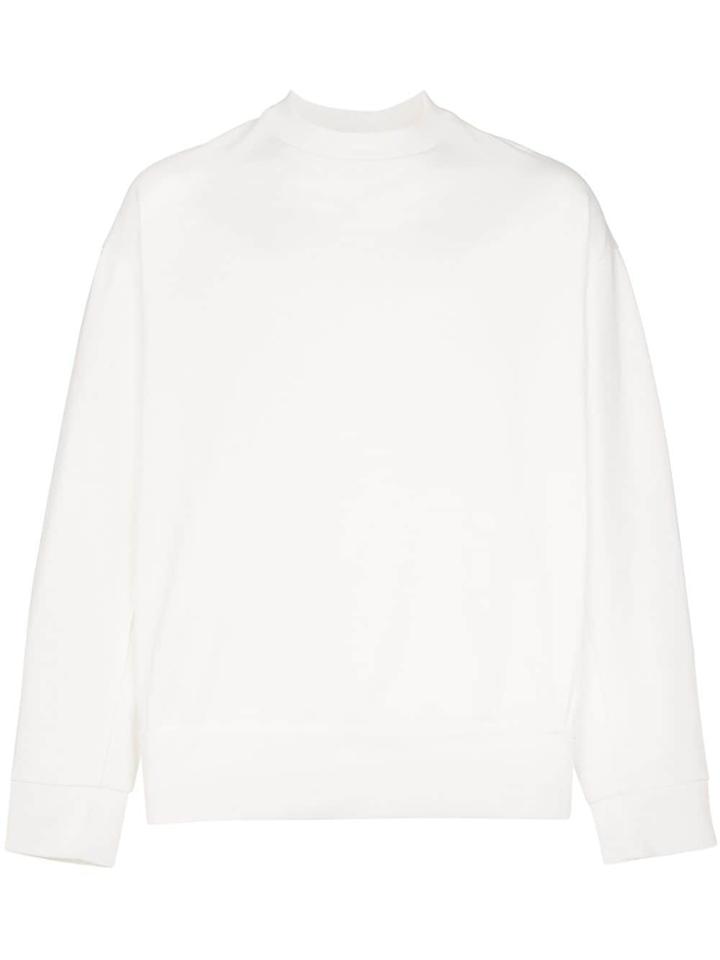 Y-3 Signature Embellished Boxy Fit Cotton Jumper - White