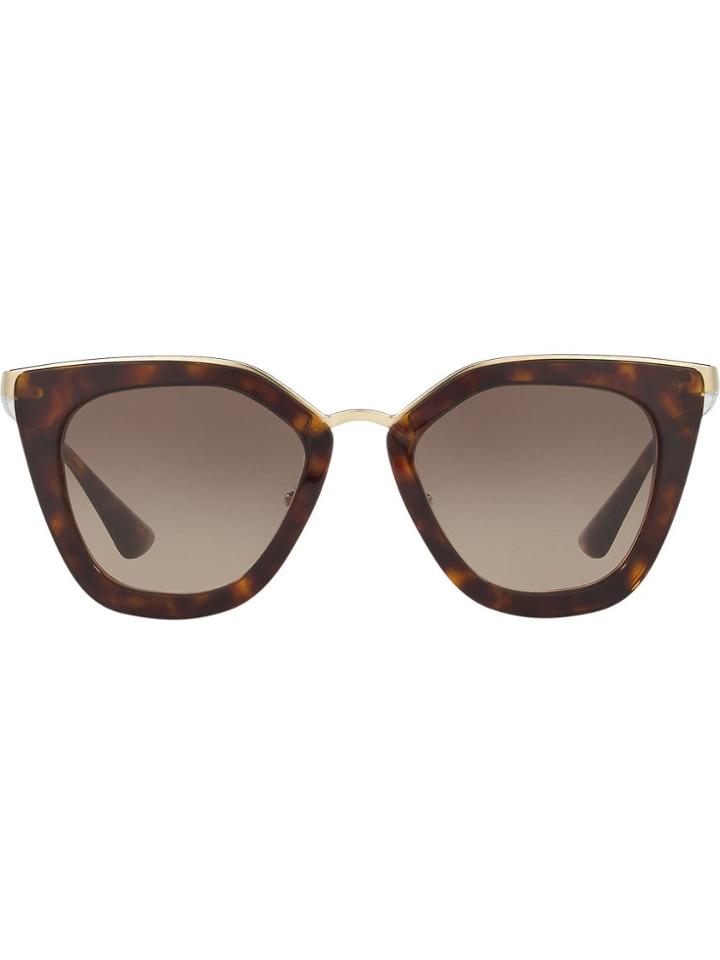 Prada Eyewear Cat-eye Frame Sunglasses - Brown