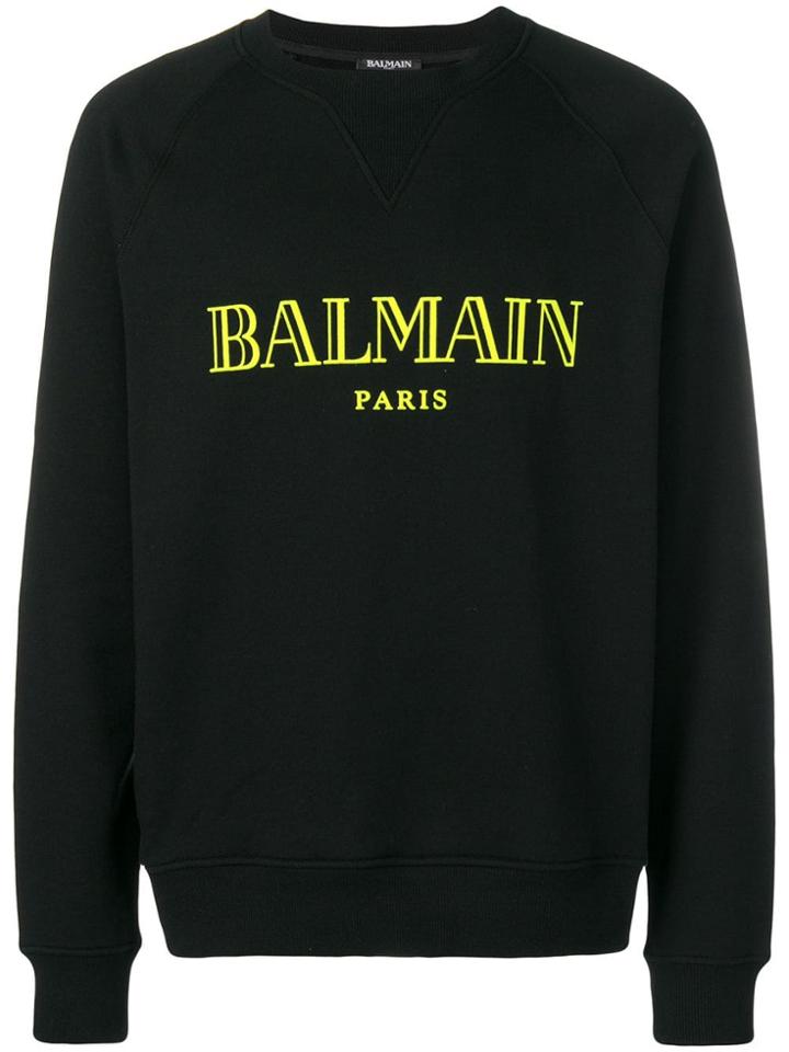 Balmain Logo Print Sweater - Black