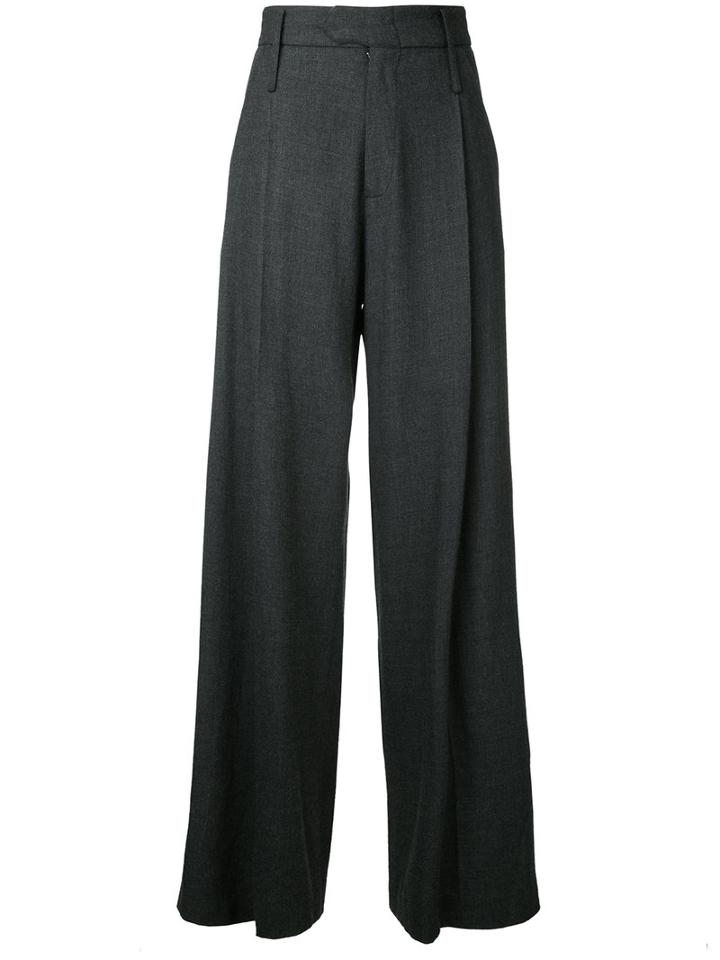 Bassike - Pleat Front Trousers - Women - Ramie/wool - 6, Grey, Ramie/wool