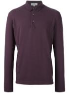 Canali Long Sleeve Polo Shirt - Pink & Purple