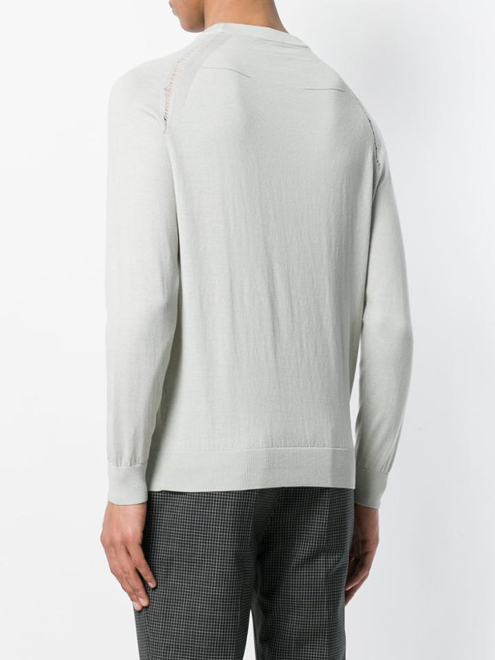 John Richmond Distressed Detail Sweater - Grey