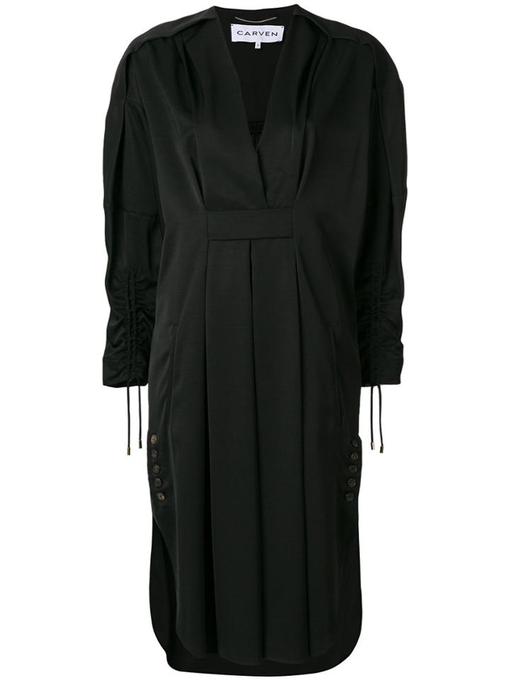 Carven Asymmetric Longsleeved Dress - Black
