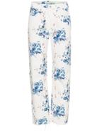 Off-white Floral Print Straight Denim Jeans