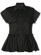 Harvey Faircloth Ruffled Denim Gilet - Black