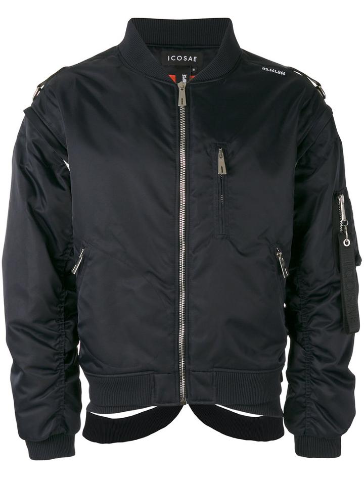 Icosae Classic Bomber Jacket, Men's, Size: Large, Blue, Nylon/cupro