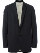Label Under Construction Single Button Blazer Jacket, Men's, Size: 50, Blue, Silk/cotton