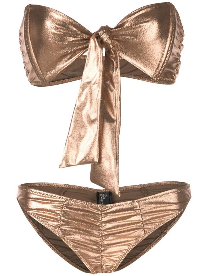 Lisa Marie Fernandez Ruched Bikini Set - Brown