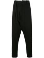A New Cross Drop Crotch Pants - Black