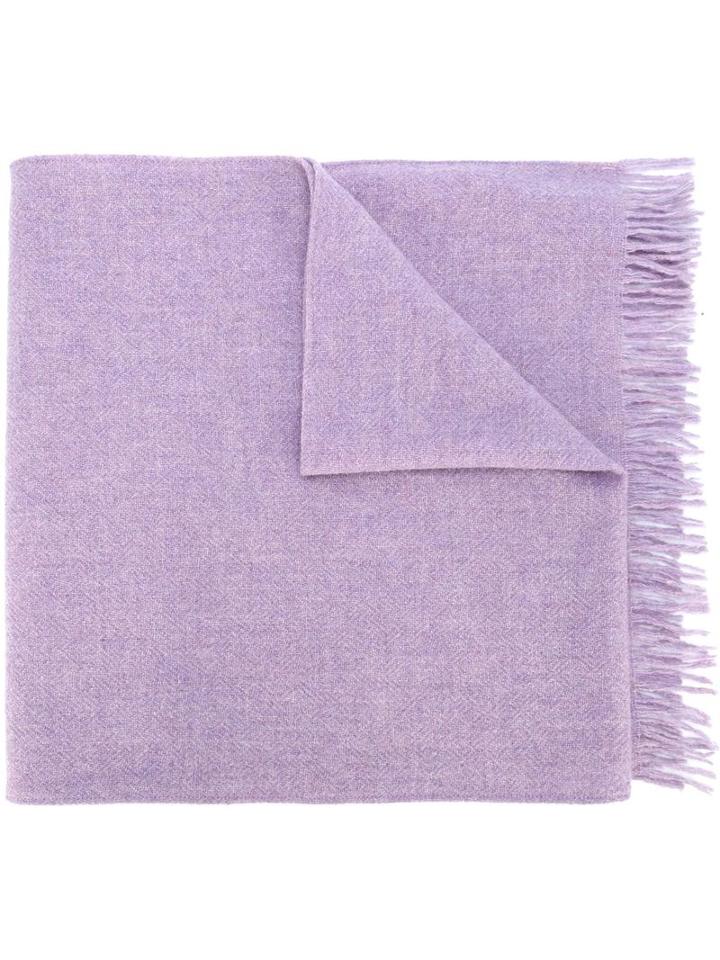 Our Legacy Frayed Edge Scarf, Adult Unisex, Pink/purple, Polyamide/virgin Wool