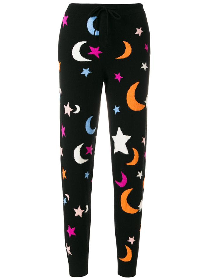 Chinti & Parker Cashmere Midnight Sky Track Pants - Black