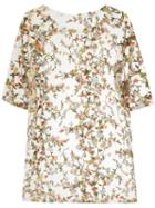 Janiero - Floral Embroidered Blouse - Women - Polyamide/spandex/elastane - P, Nude/neutrals, Polyamide/spandex/elastane