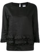 's Max Mara - Ruffled Shift Blouse - Women - Ramie - 38, Black, Ramie