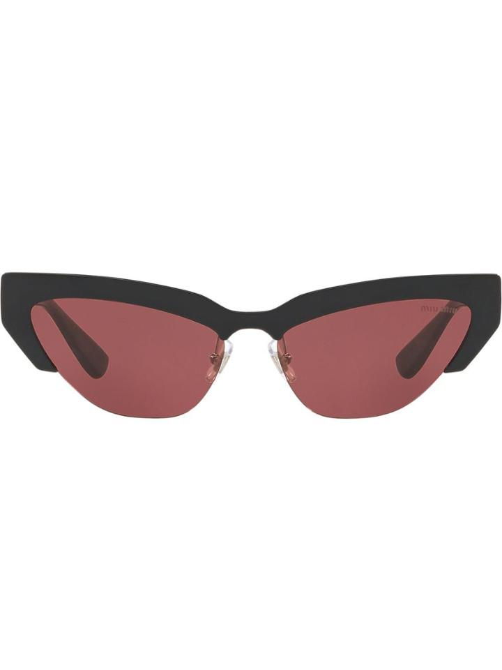 Miu Miu Eyewear Razor Cat Eye Sunglasses - Black