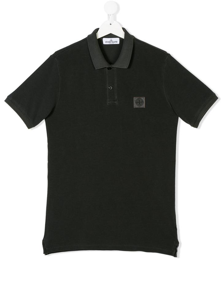 Stone Island Junior Teen Logo Patch Polo Shirt - Grey