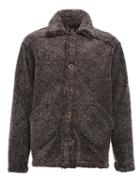 Giorgio Brato Soft Buttoned Jacket, Men's, Size: 52, Black, Sheep Skin/shearling