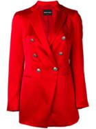 Emporio Armani - Double Breasted Blazer - Women - Silk/polyester - 46, Red, Silk/polyester