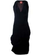 Vivienne Westwood - Gathered Detail Midi Dress - Women - Polyester/viscose - 40, Black, Polyester/viscose