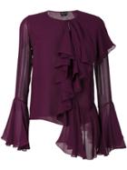 Tom Ford Ruffle Blouse - Pink & Purple