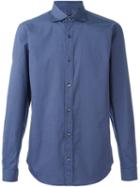 Z Zegna Pindot Print Shirt, Men's, Size: 42, Blue, Cotton