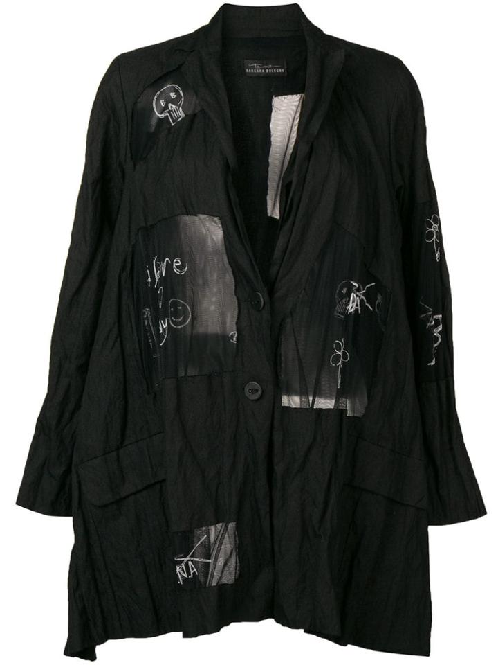 Barbara Bologna Sketch Print Coat - Black