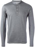 Eleventy Henley T-shirt, Men's, Size: Large, Grey, Cotton