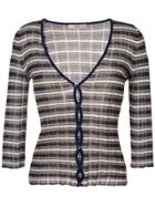 Prada Vintage 2000 Striped Cardigan - Blue