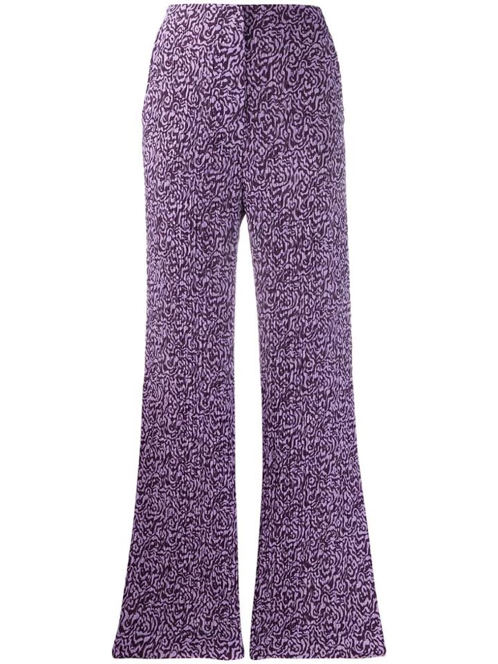Nanushka High-waisted Patterned Trousers - Purple