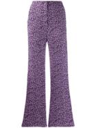 Nanushka High-waisted Patterned Trousers - Purple