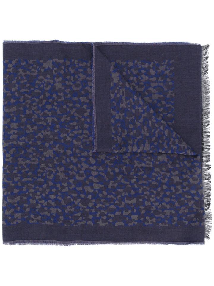 Ps By Paul Smith Leopard Embroidered Scarf - Blue