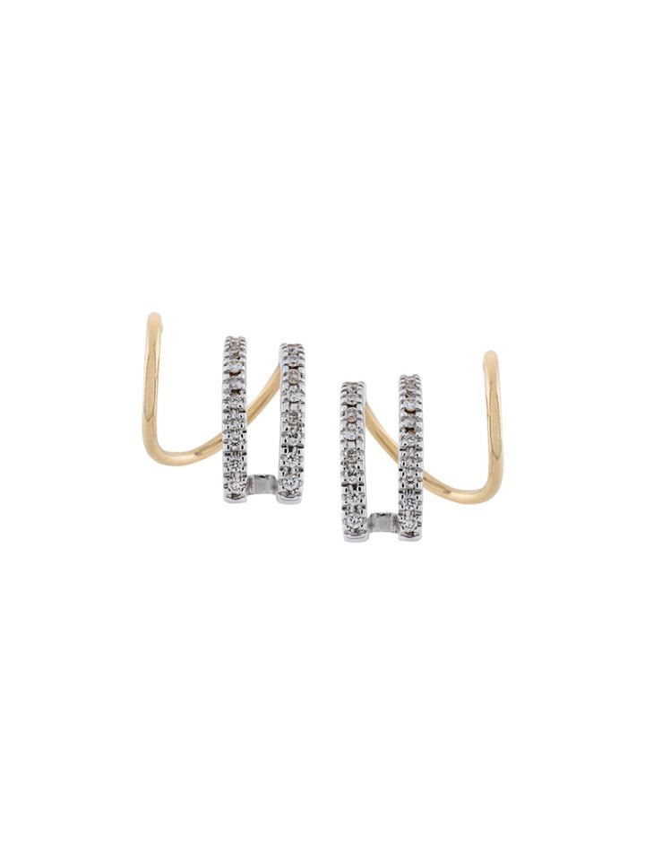 Maria Black 14kt Gold Bess Blanc Twirl Diamond Earrings - Metallic
