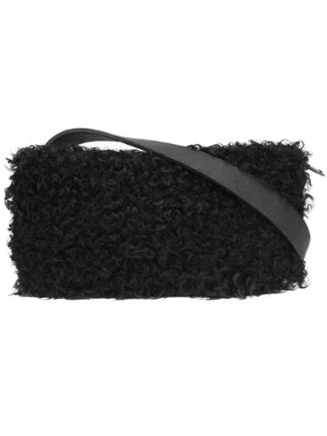 Urban Zen Fur Detail Belt, Women's, Black, Sheep Skin/shearling