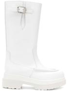 Mm6 Maison Margiela Side Buckle Boots - White