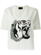 Andrea Bogosian Tiger Print Top, Women's, Size: G, White, Polyester/spandex/elastane/viscose