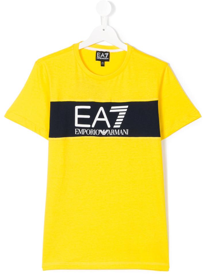 Ea7 Kids Logo Print T-shirt - Yellow & Orange