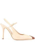 Alessandra Rich Contrast Toe Cap Pumps - Brown